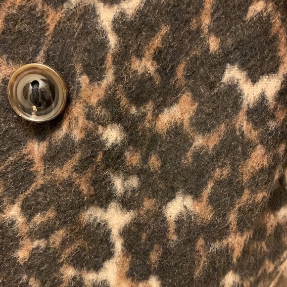 Via Spiga Leopard Wool Blend Coat - Picture 6 of 8